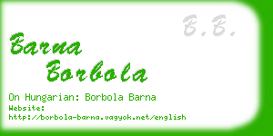 barna borbola business card